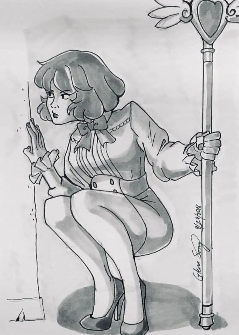 Magical Girl Kamiko drawn at Krakencon 2018