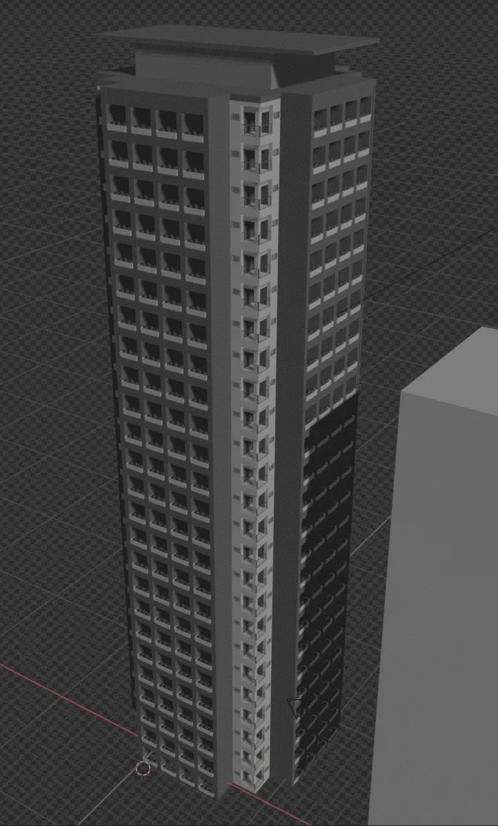 Blender 3D model of apartment building exterior | Magical Girl Kamiko | This Mortal Coil Webcomic