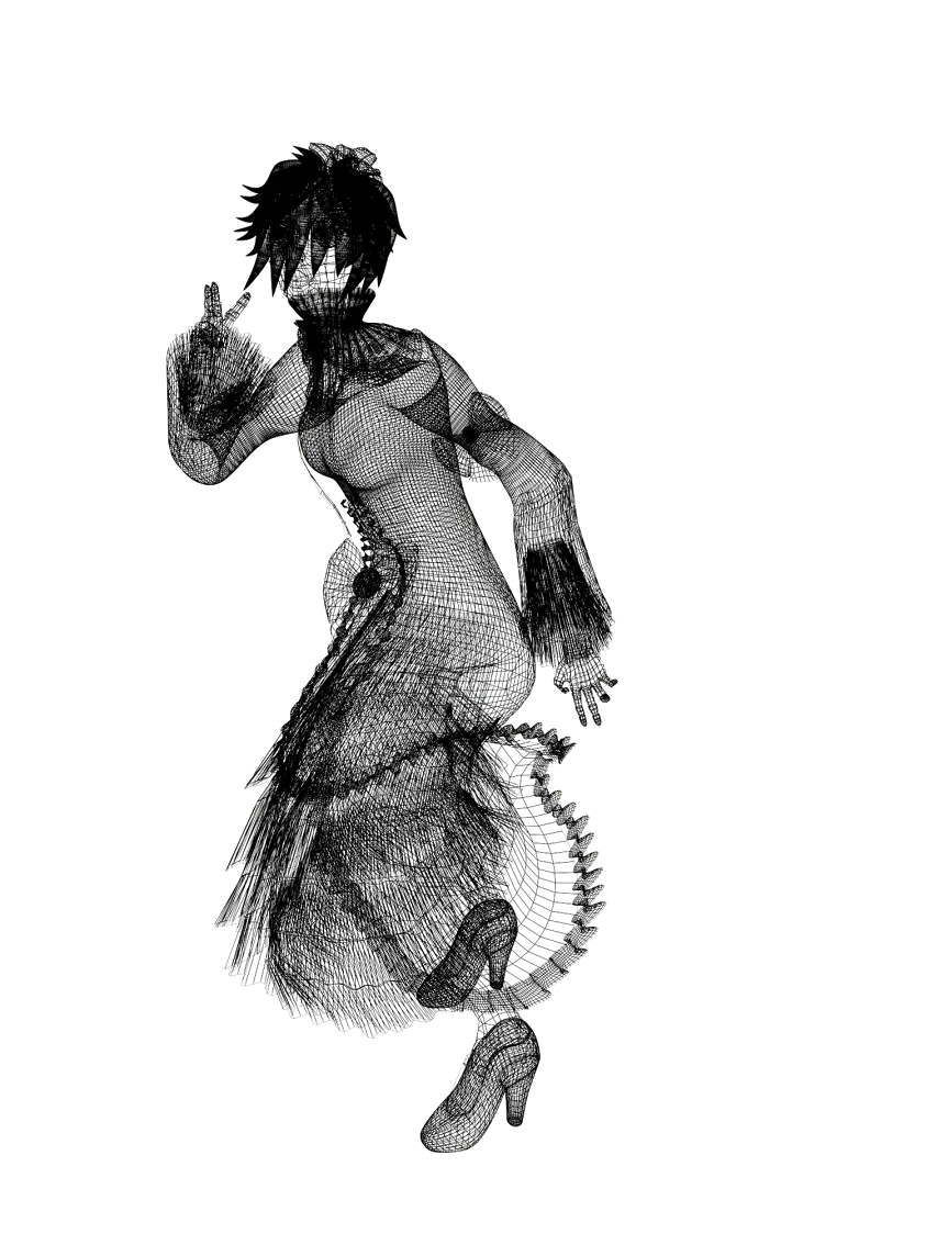 Kamiko CG by Dan Christensen Wireframe Mesh