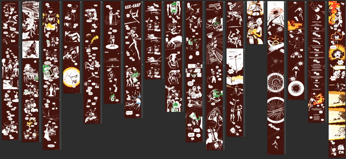 The entire chapter "The Team Up" from Magical Girl Kamiko created Jan-Aug 2022.