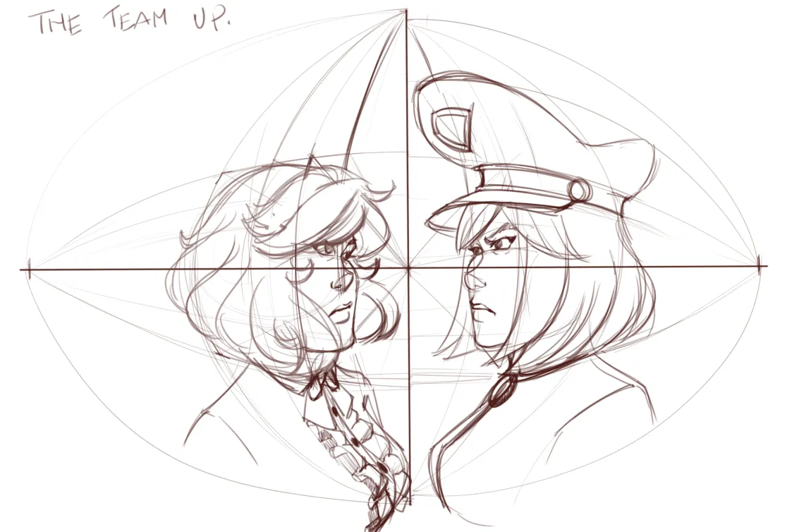 Four-point perspective sketch