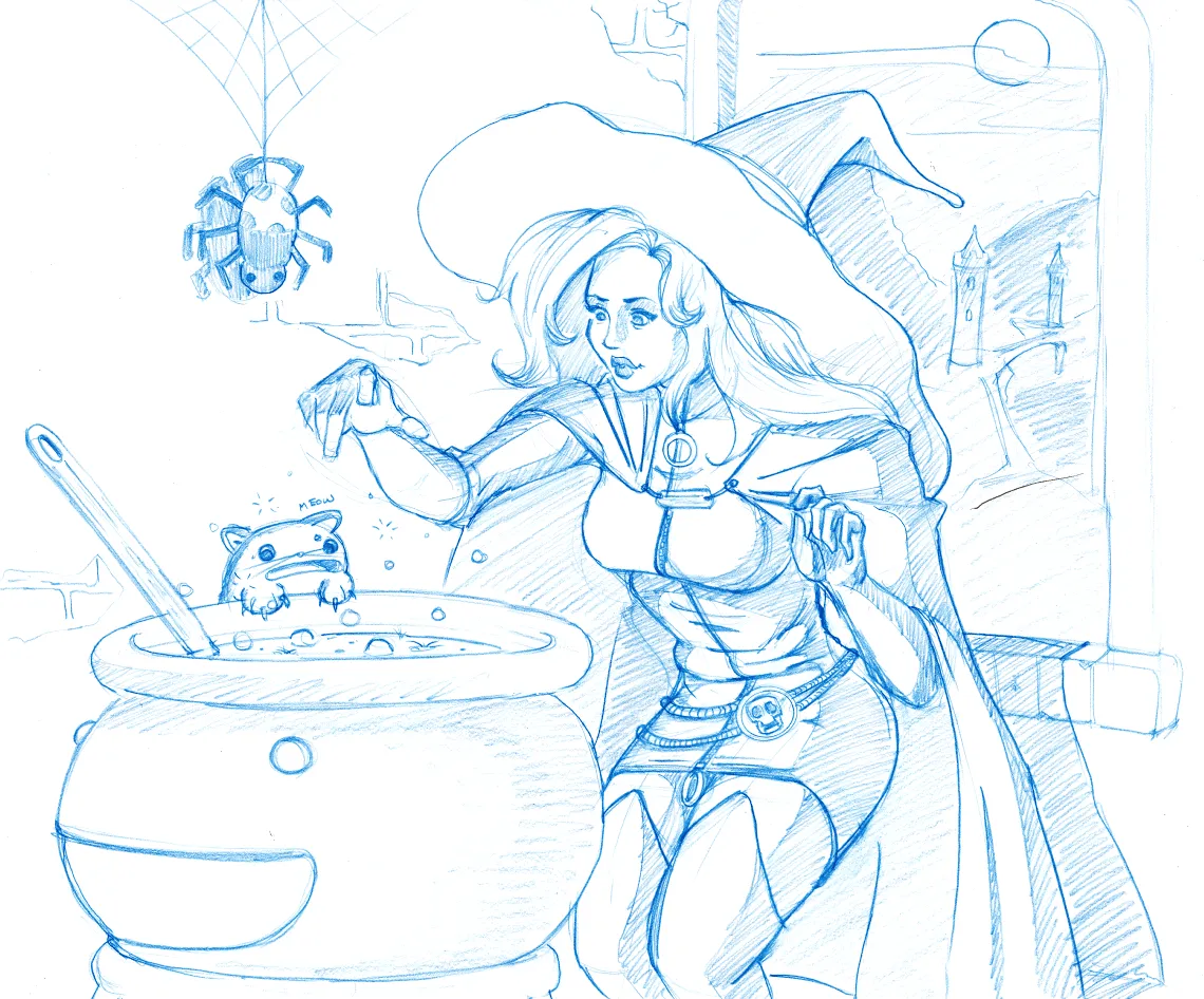 Samantha the Witch Original Pencil Sketch | This Mortal Coil