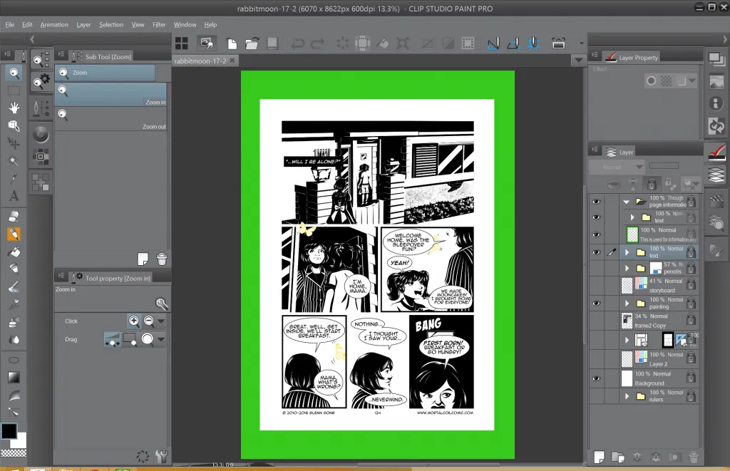 Manga Studio 5 Clip Paint Studio | The Rabbit and the Moon Retrospective