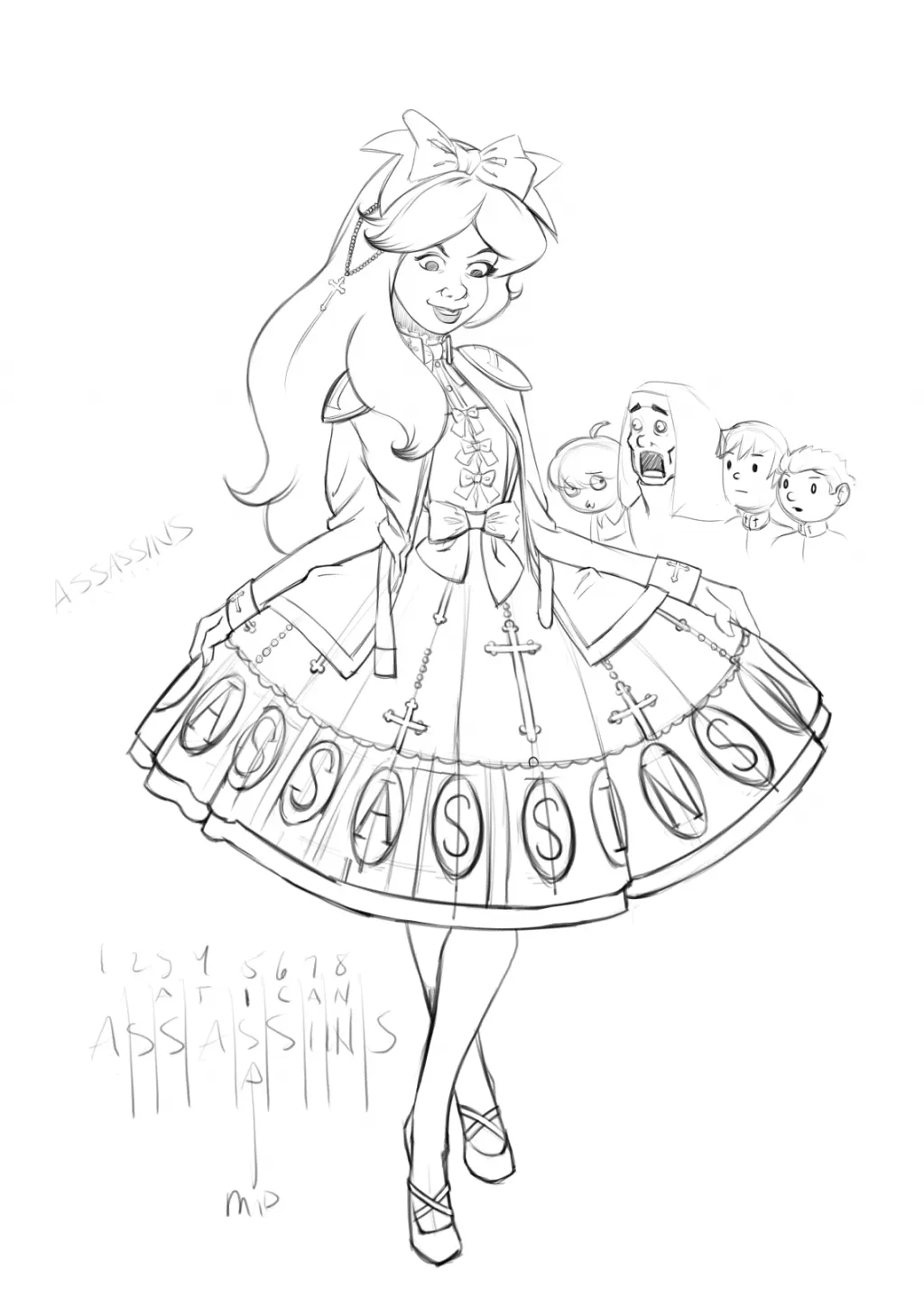Celesta Fanart Sketch for Vatican Assassins webcomic