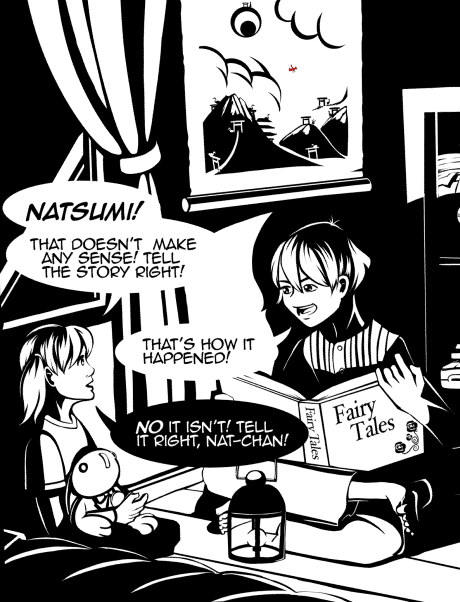 hana and natsumi rabbit and the moon panel