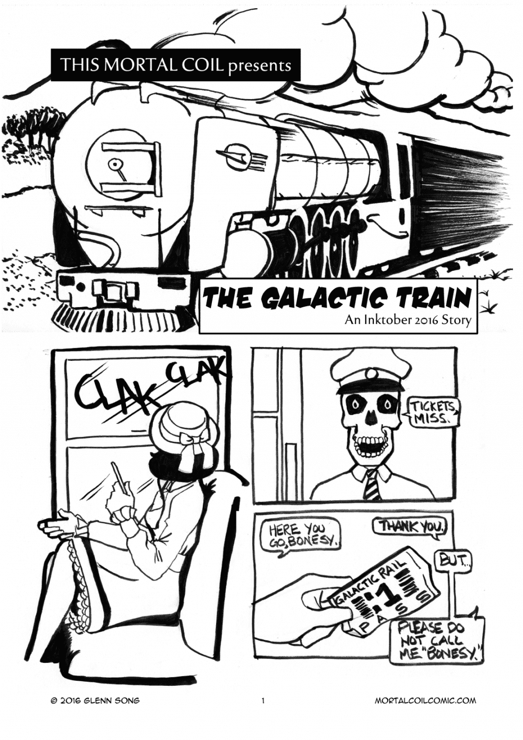 The Galactic Train, Page 1 - Inktober | This Mortal Coil