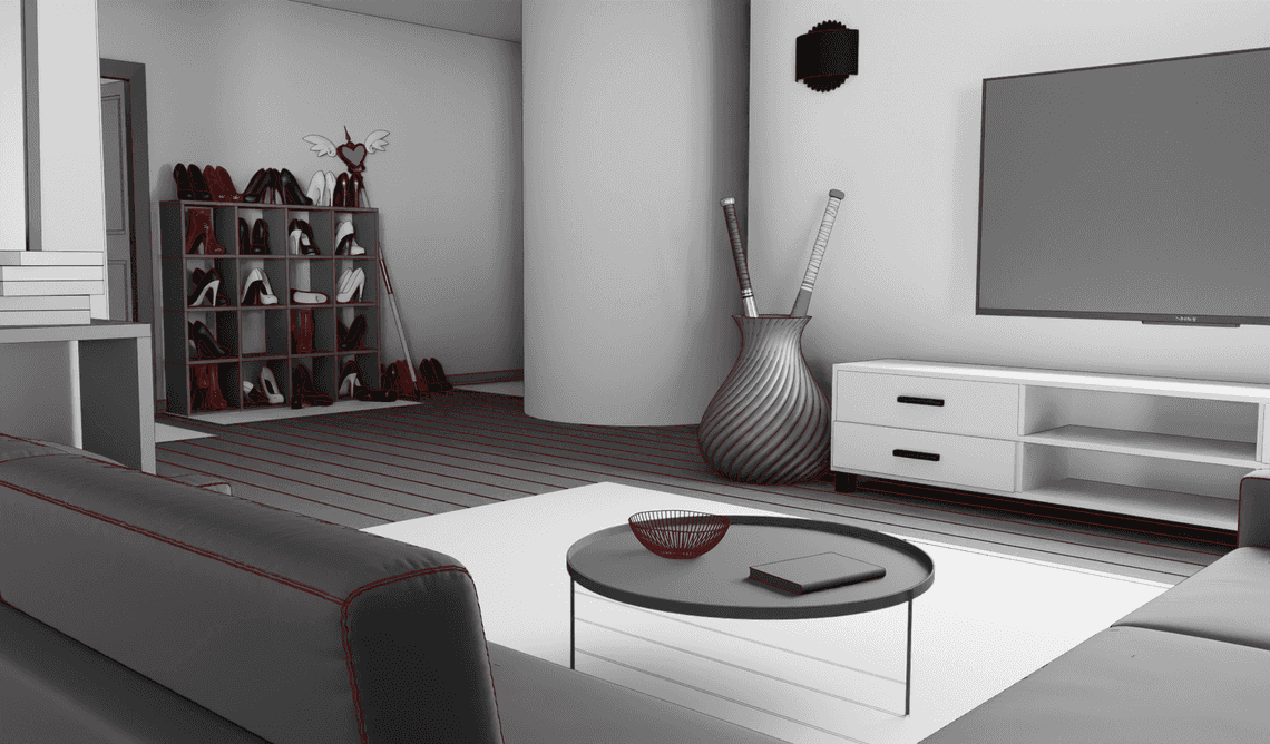 Blender 3D living room interior | Magical Girl Kamiko | This Mortal Coil Webcomic